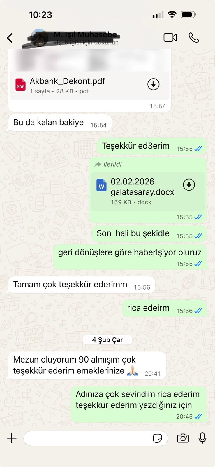WhatsApp öğrenci geri bildirimi 7